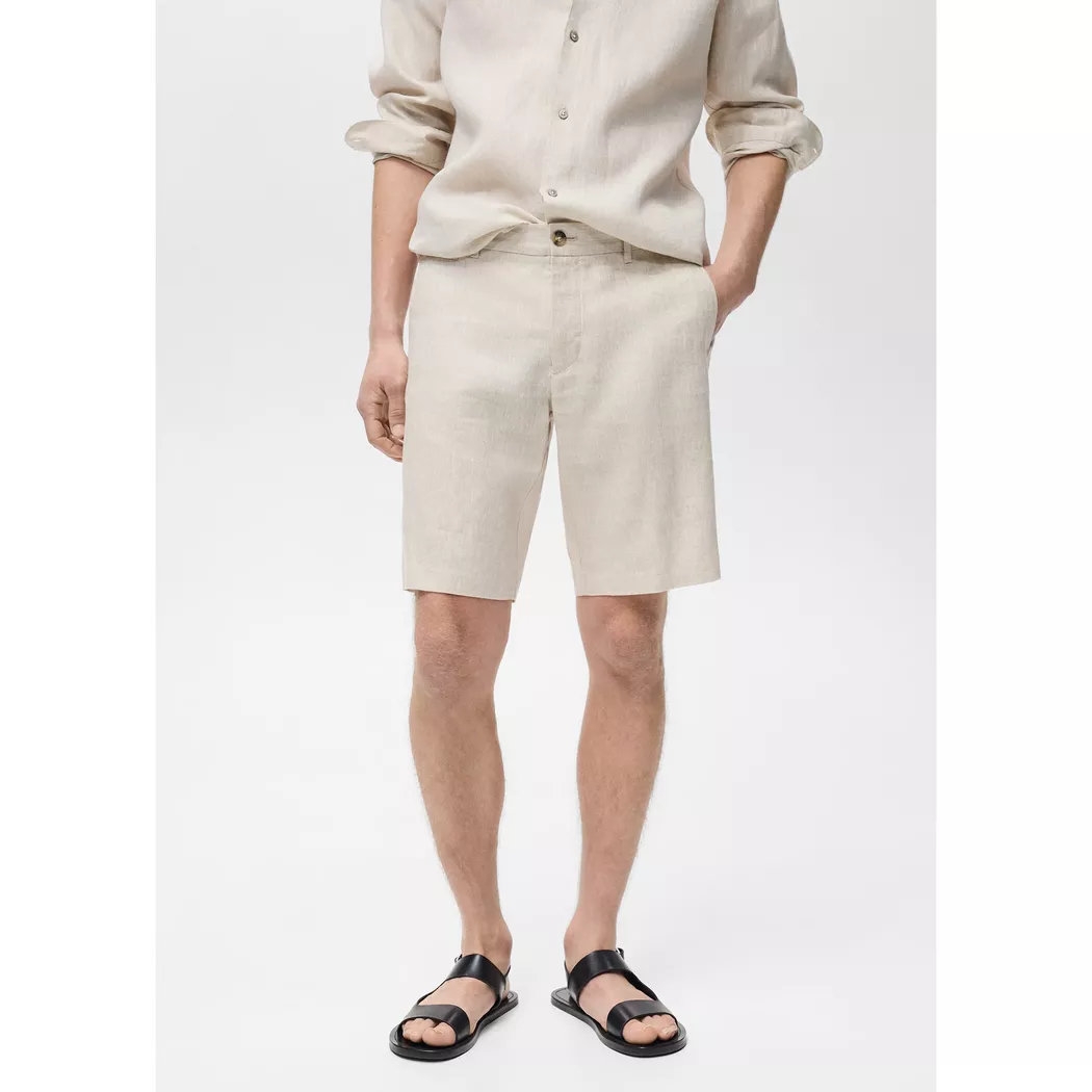 Mango Man - Shorts, für Herren, Ecru, Größe 38