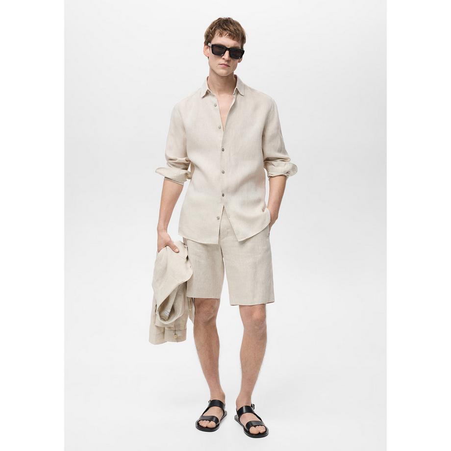 Mango Man CARP Slim Fit Short en Lin  