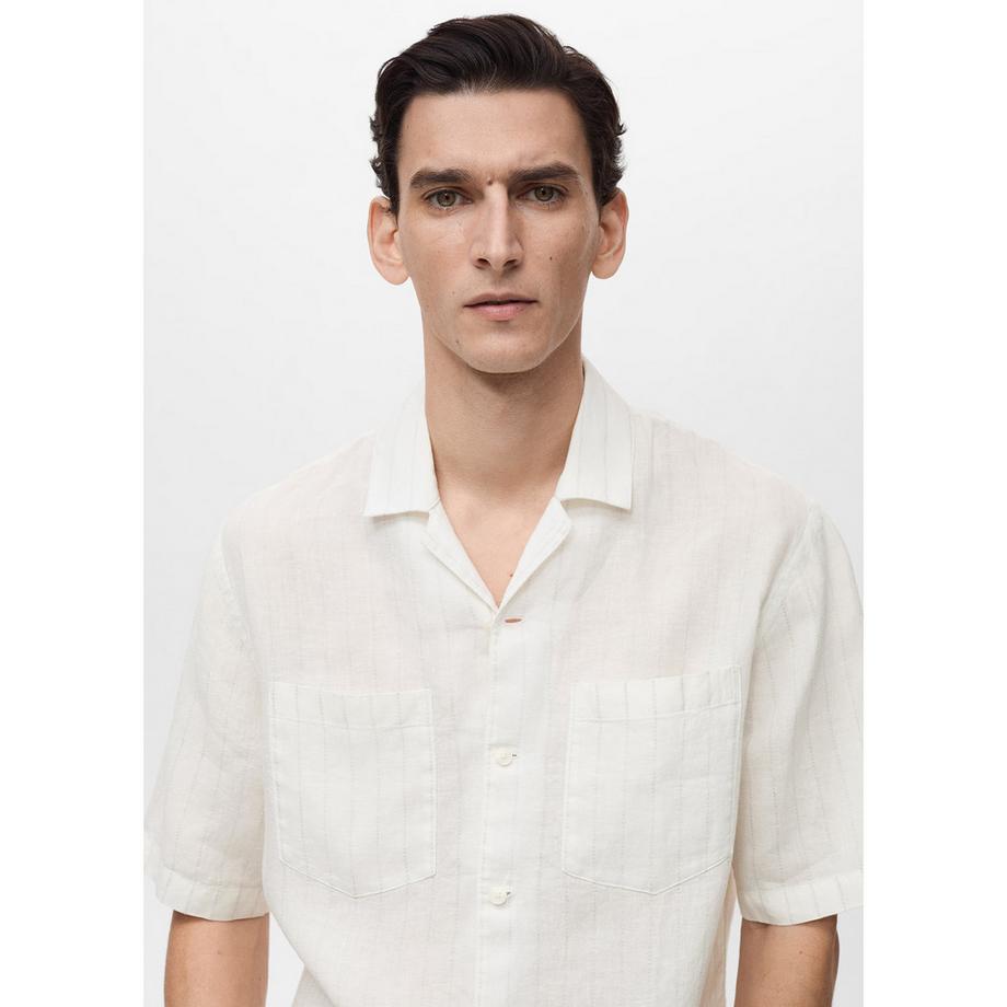 Mango Man SAFI Nadelstreifen Kurzarmhemd  