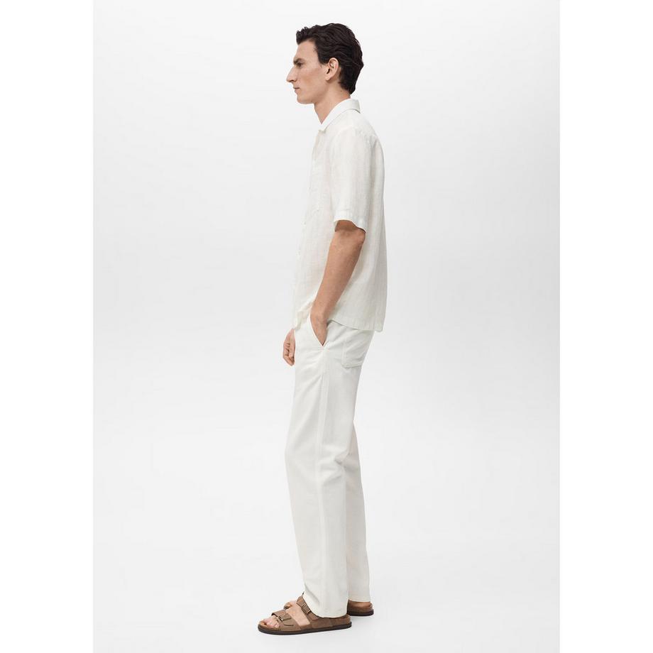 Mango Man SAFI Nadelstreifen Kurzarmhemd  