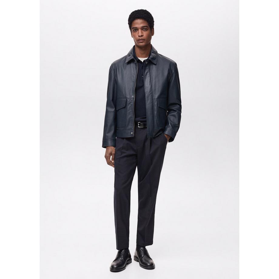 Mango Man Tropical Slim Fit Pantalone con Pinces  