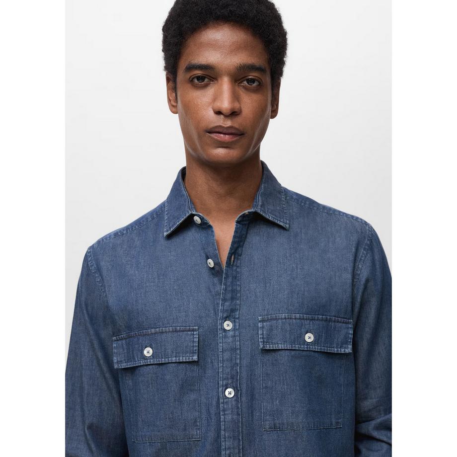 Mango Man NEGURI Chemise Chambray Classic Fit Manches Longues  