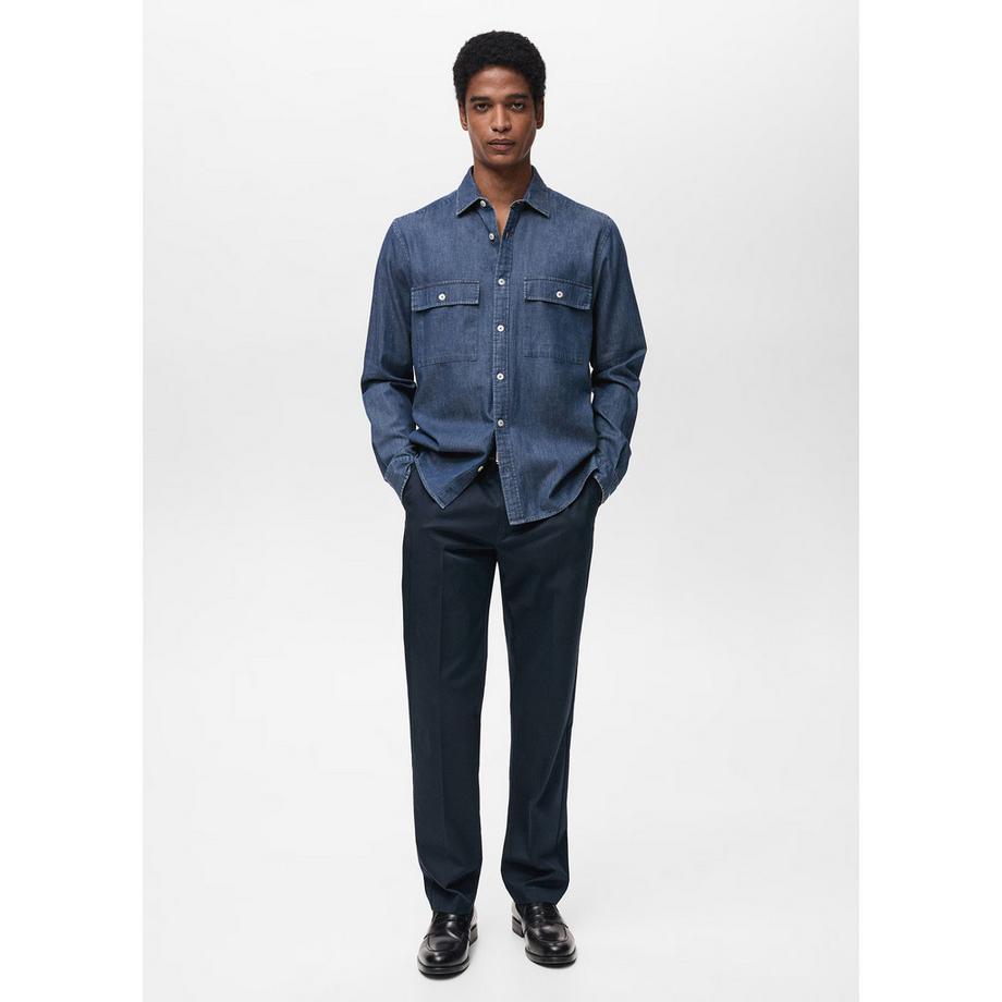 Mango Man NEGURI Chemise Chambray Classic Fit Manches Longues  