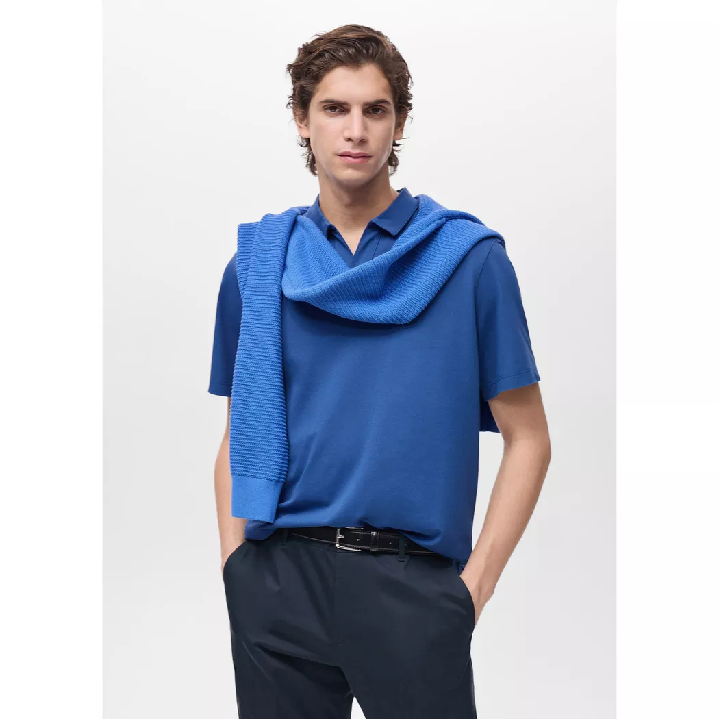 Mango Man - Poloshirt, kurzarm, für Herren, Hellblau, Größe M 2