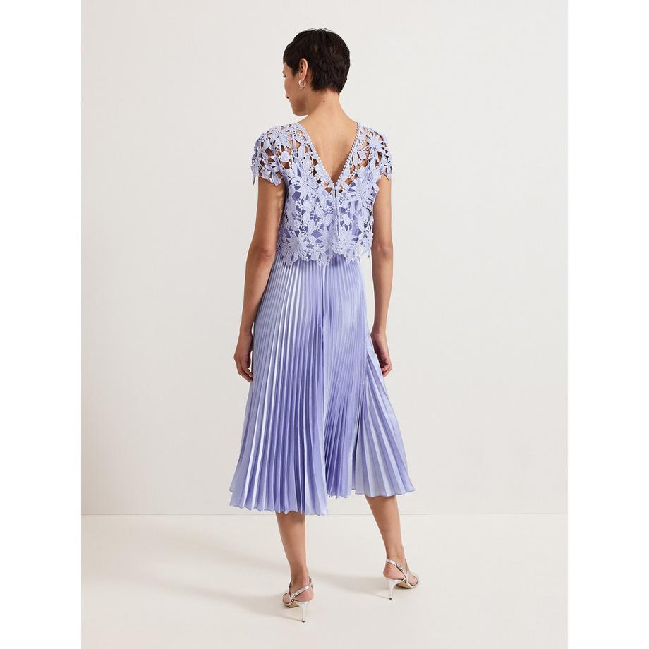 Phase Eight Dana Spitzenoberteil Plissiertes Midikleid  