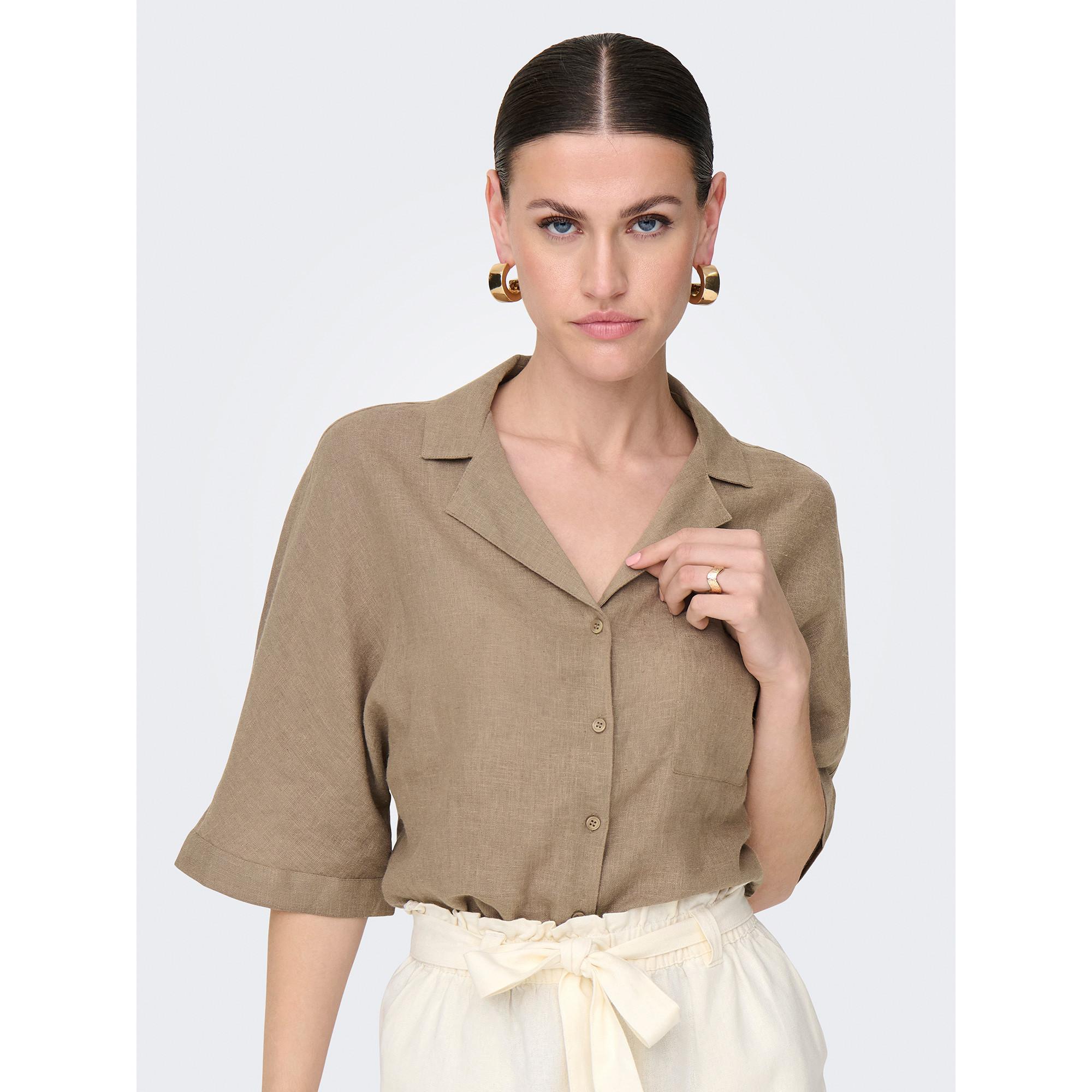 ONLY ONLTOKYO SS Chemise Mélange Lin  