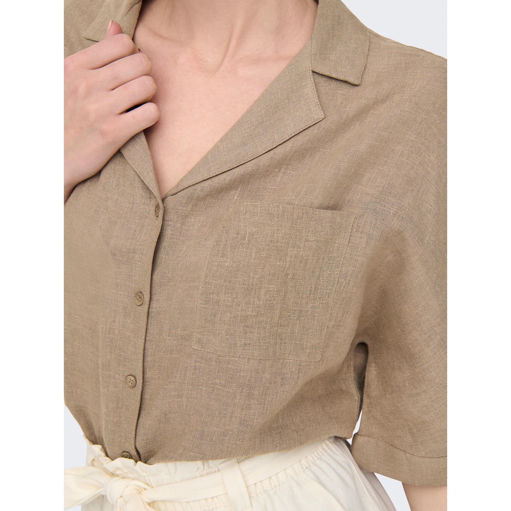 ONLY ONLTOKYO SS Chemise Mélange Lin  