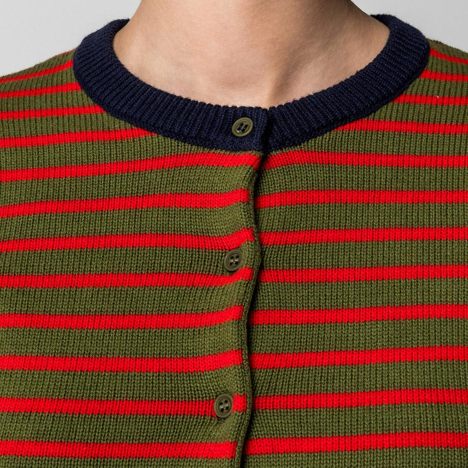 Manor Woman Cardigan Rayé Col Rond  