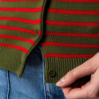 Manor Woman Cardigan Girocollo a Righe  