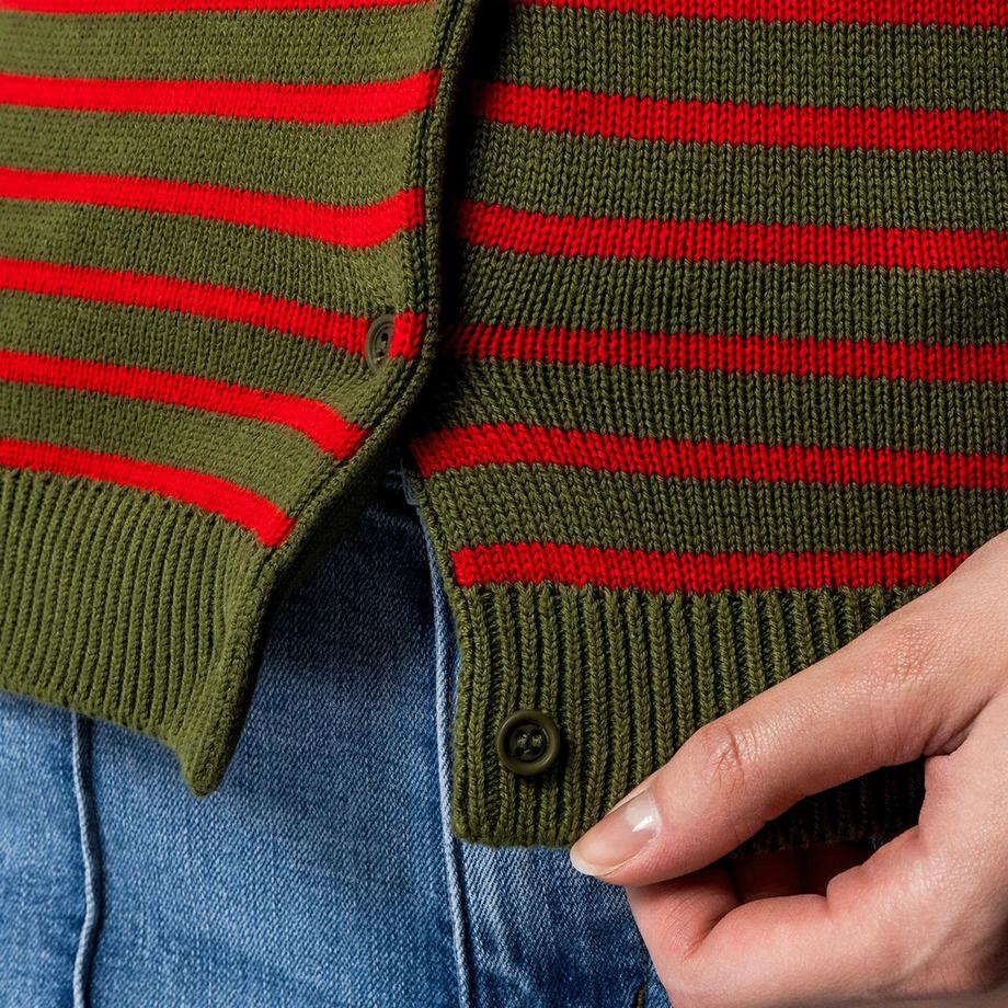 Manor Woman Cardigan Rayé Col Rond  