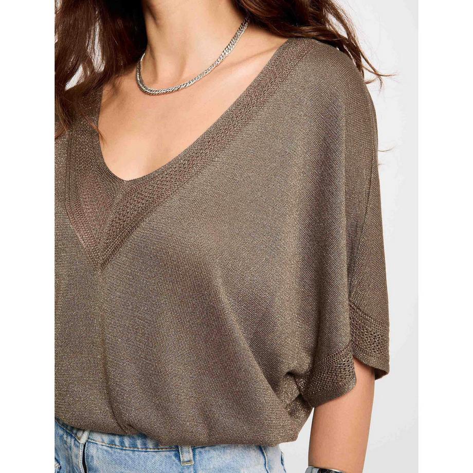 MORGAN Pullover Maniche Corte Scollo a V  