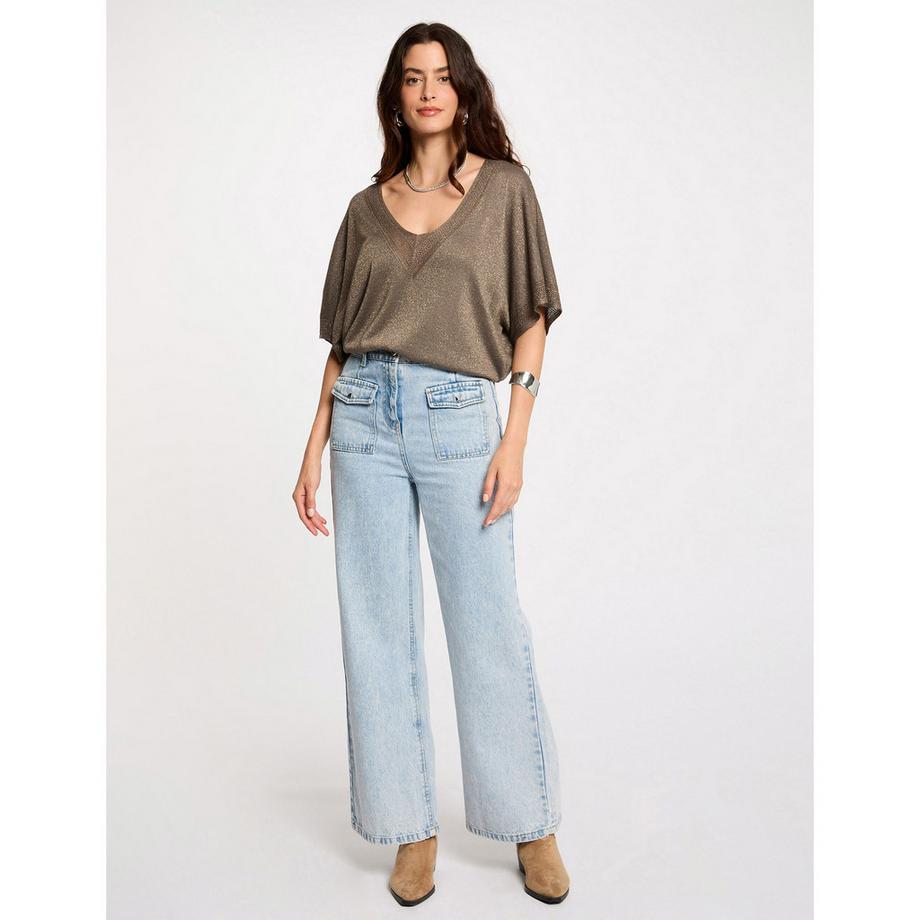 MORGAN Pullover Maniche Corte Scollo a V  