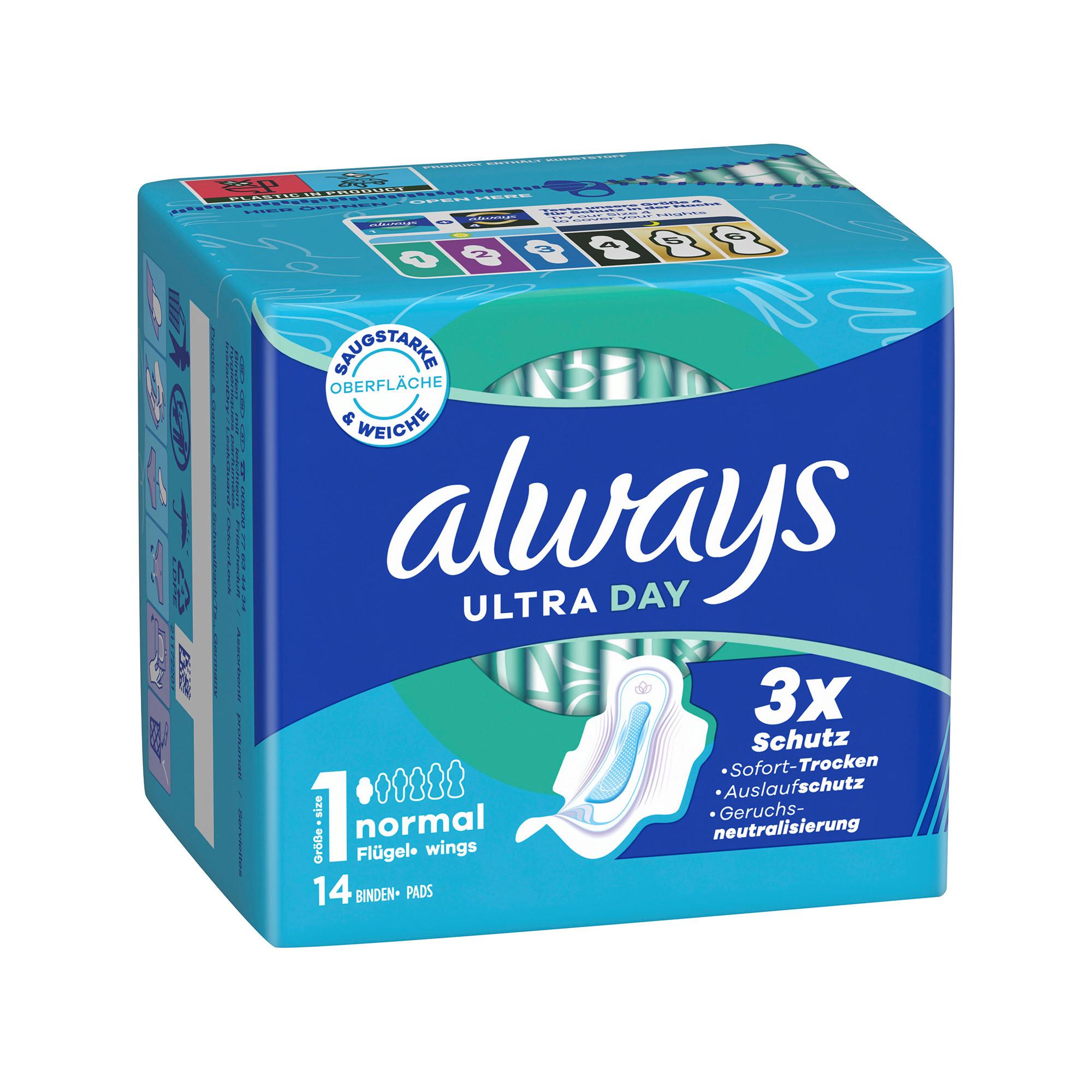 always  Serviettes hygiéniques Always Ultra Day Normal (taille 1) 