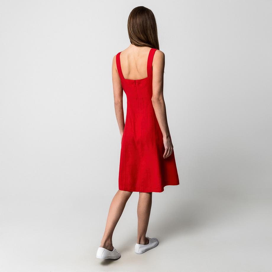 Manor Woman Robe Midi en Lin  