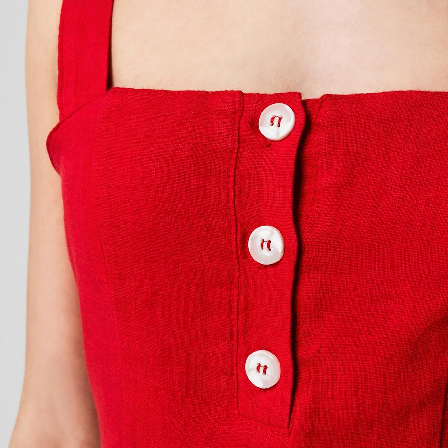 Manor Woman Robe Midi en Lin  