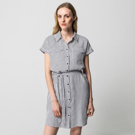 Manor Woman Abito Camicia in Lino a Righe  