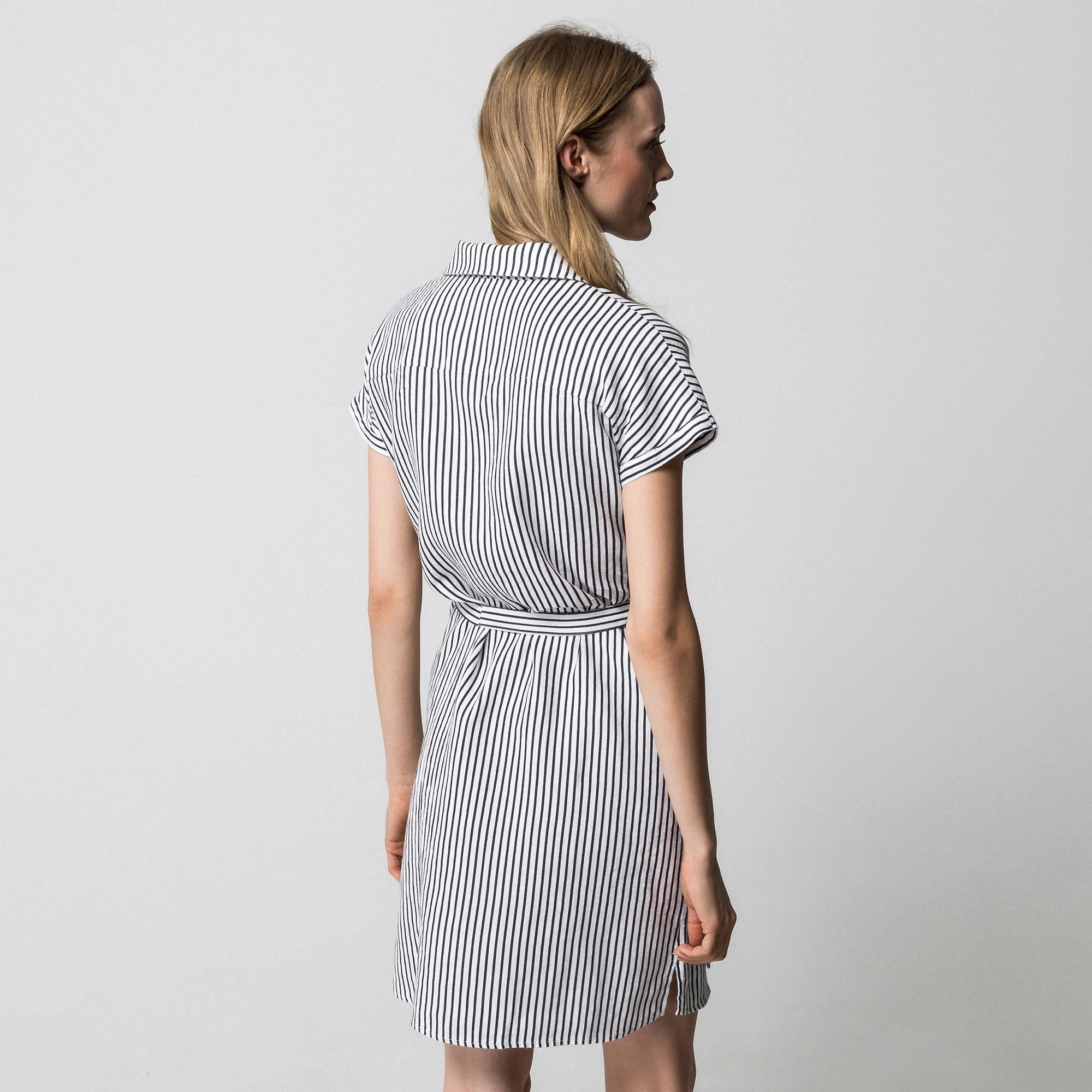 Manor Woman Abito Camicia in Lino a Righe  