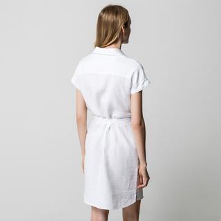 Manor Woman Robe Chemise en Lin Rayée  