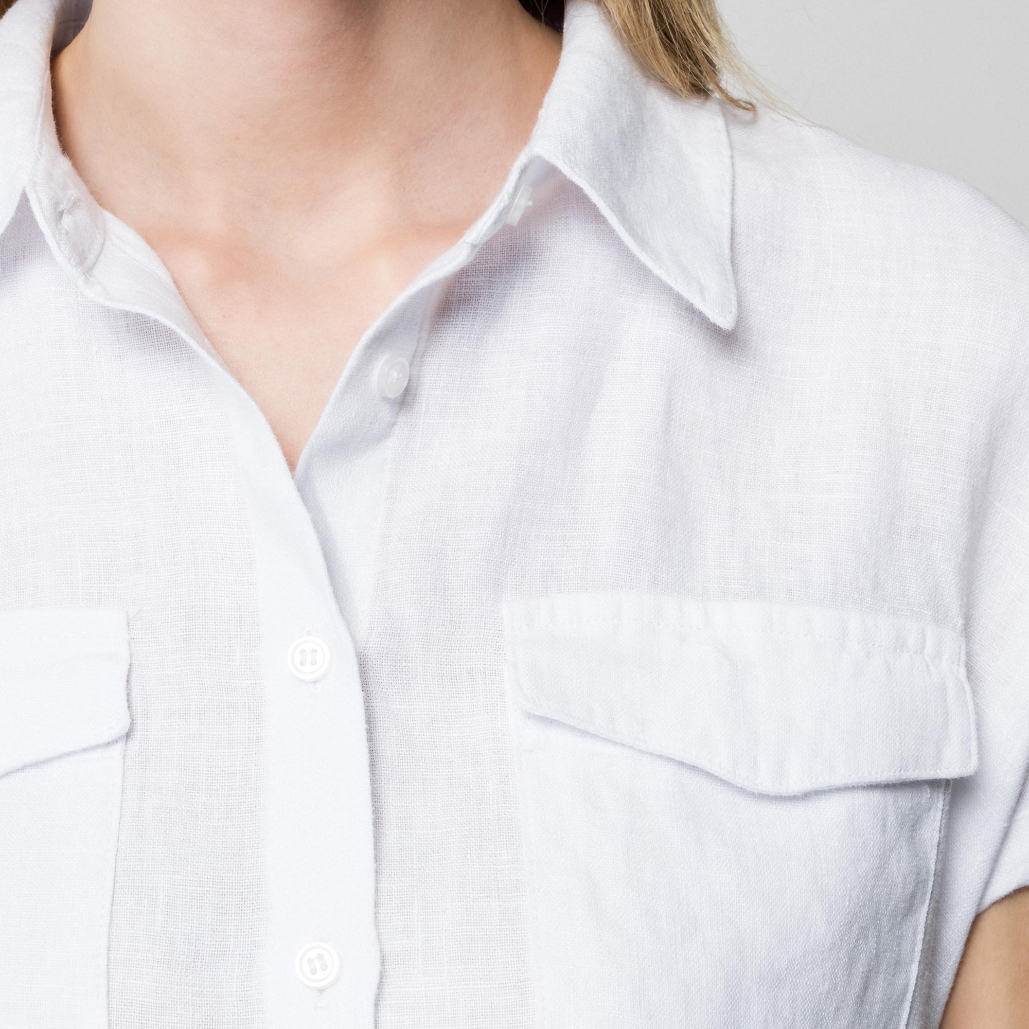 Manor Woman Robe Chemise en Lin Rayée  