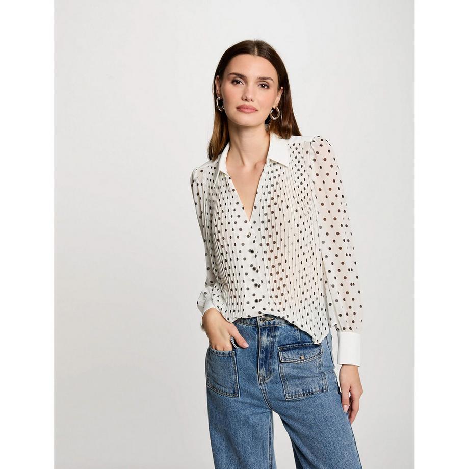 MORGAN Camicetta Semi-Trasparente a Pois  