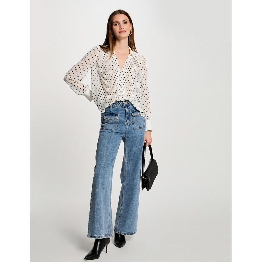 MORGAN Camicetta Semi-Trasparente a Pois  