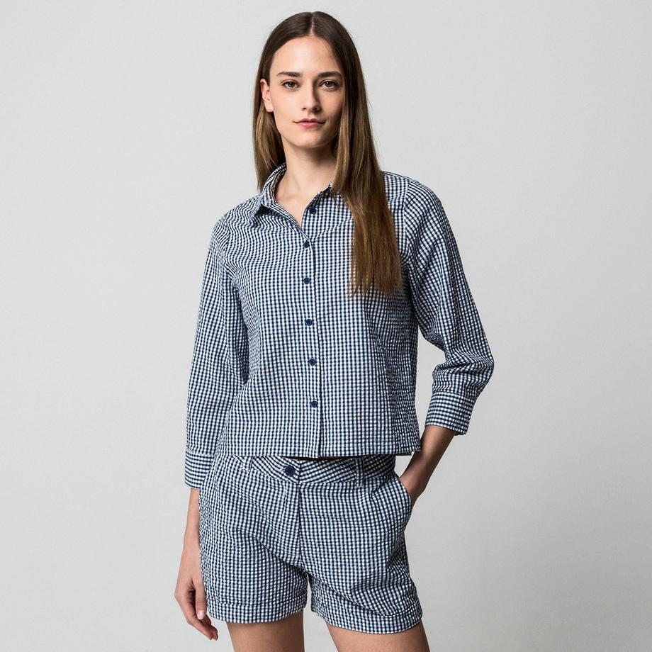 Manor Woman Chemisier à Carreaux Coupe Droite  