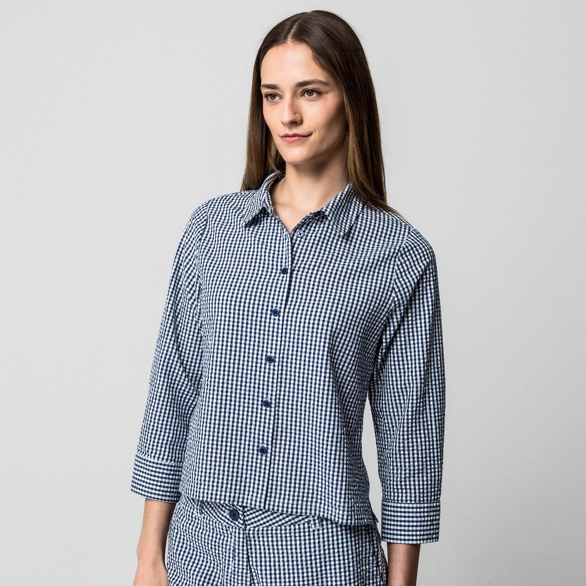 Manor Woman Camicetta a Quadri Vestibilità Regolare  