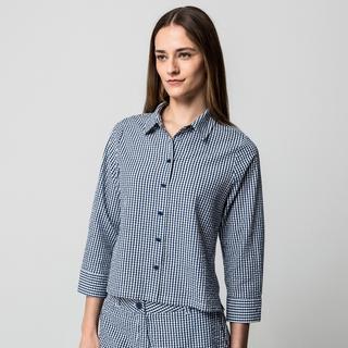 Manor Woman Camicetta a Quadri Vestibilità Regolare  