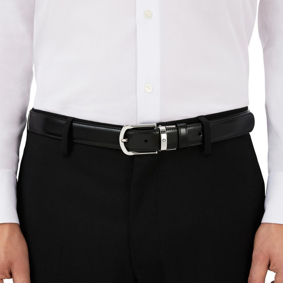 MONTBLANC Wendeleder-Gürtel mit Hufeisenschnalle  