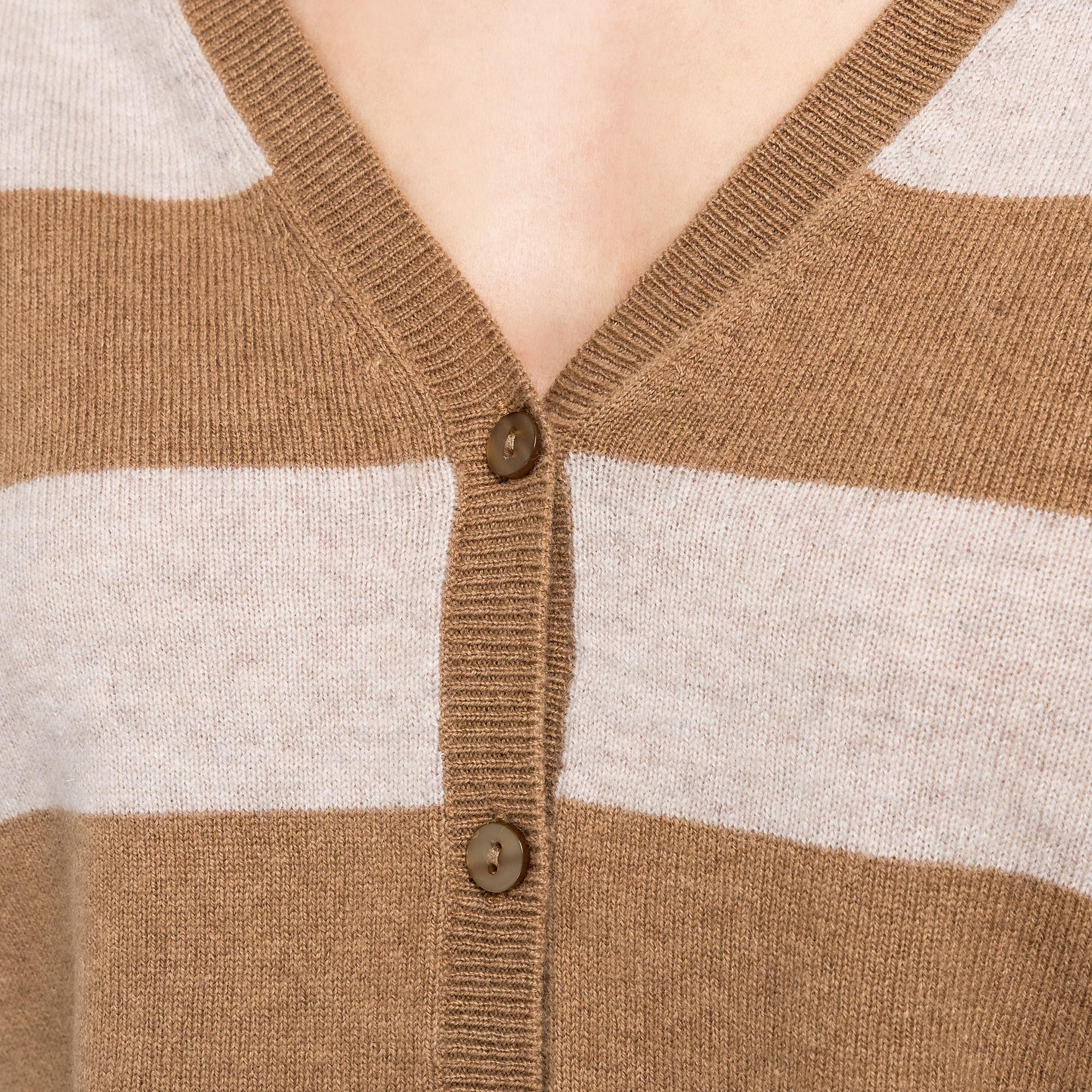 Manor Woman Cardigan Scollo a V Color Block  