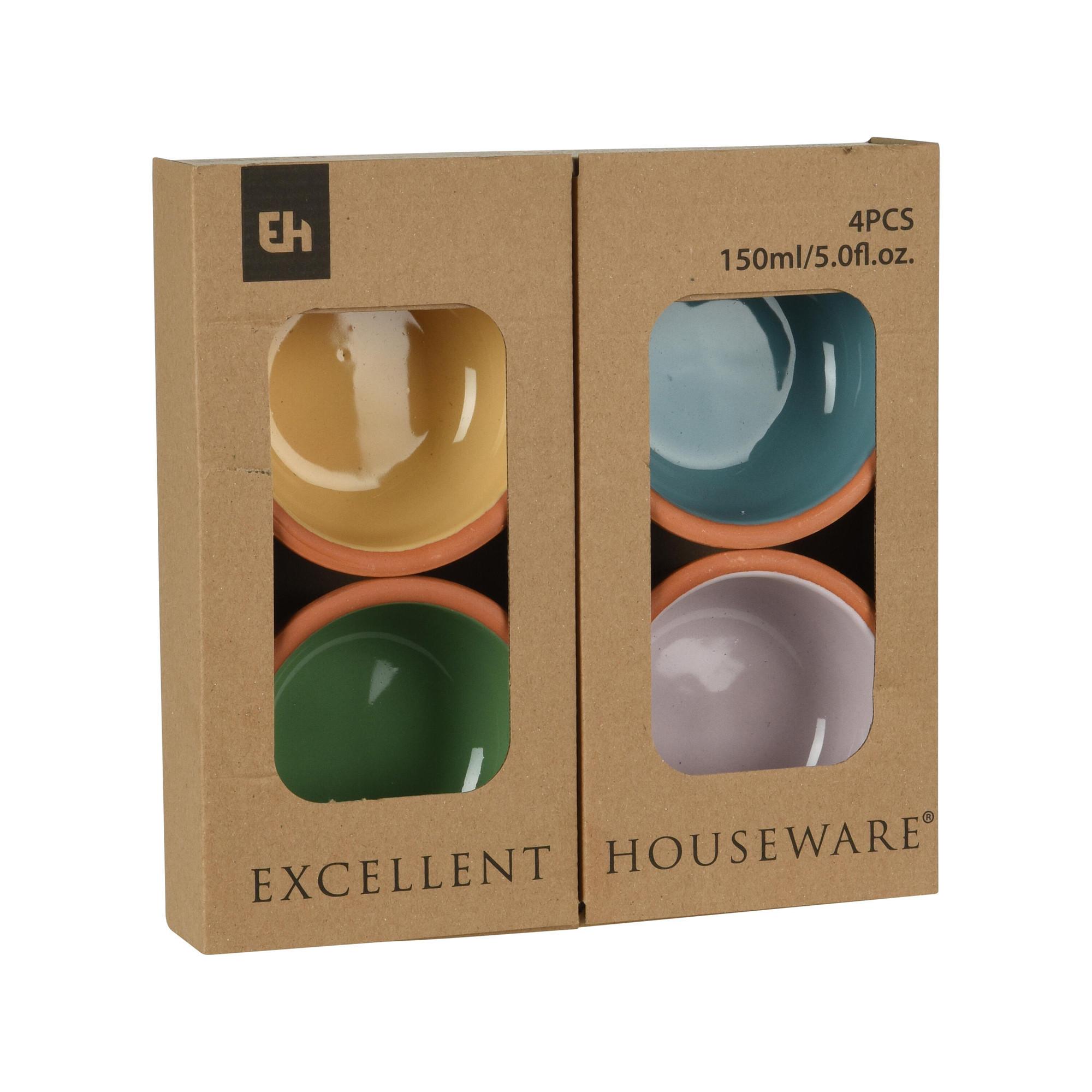 Excellent Houseware Aperoschalen-Set, 4-teilig Terracotta 
