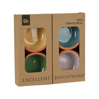 Excellent Houseware Aperoschalen-Set, 4-teilig Terracotta 
