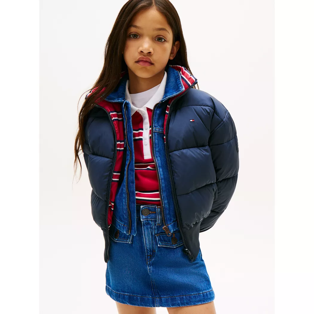 Tommy Hilfiger Reversible Puffer Bomber Jacket 6A Blue