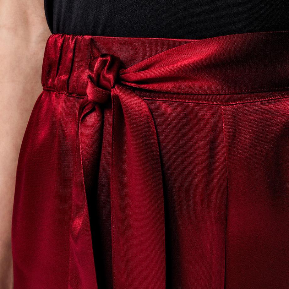 Manor Woman Pantaloni Raso Vita da Annodare Gamba Dritta  