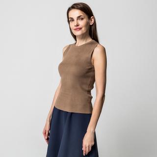 Manor Woman Pullover senza maniche a costine  