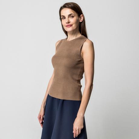 Manor Woman Pullover senza maniche a costine  