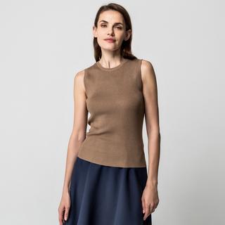 Manor Woman Pullover senza maniche a costine  