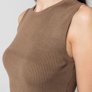 Manor Woman Pullover senza maniche a costine  