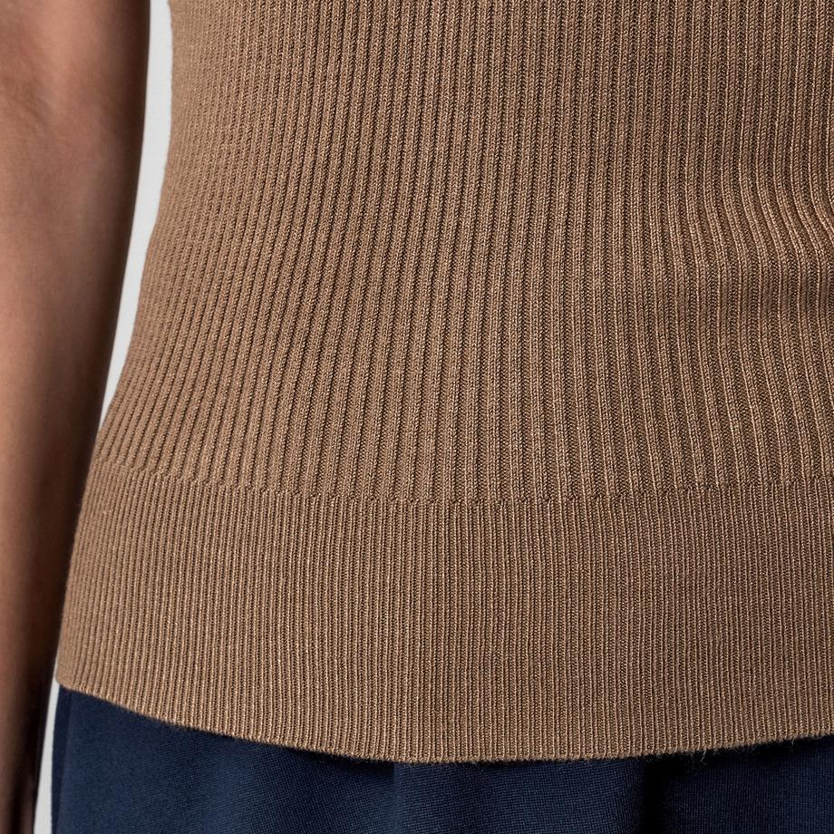 Manor Woman Maglione senza Maniche a Coste  