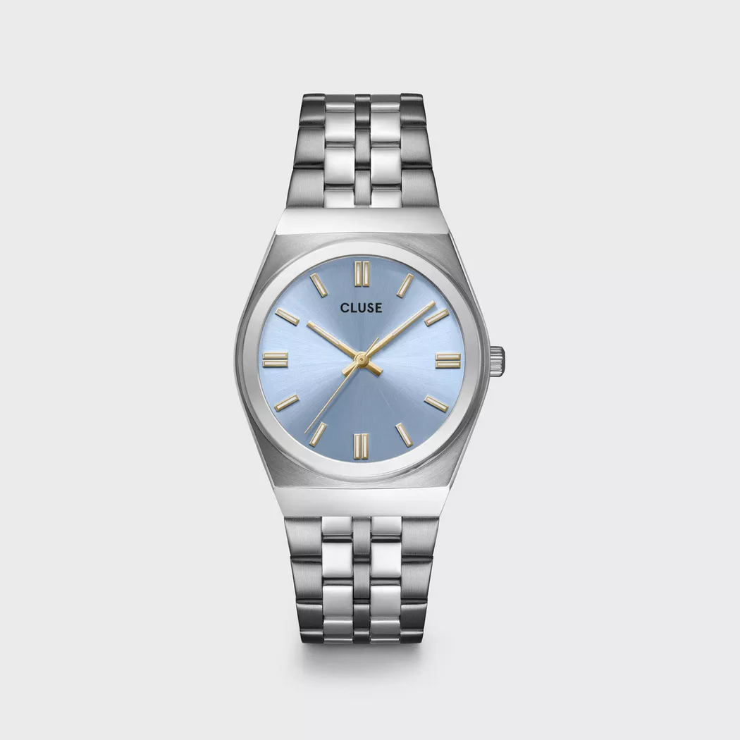 CLUSE Retro 70's Watch Silver 33mm