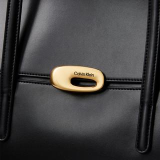 Calvin Klein Engraved Hardware Flap Tote Bag  