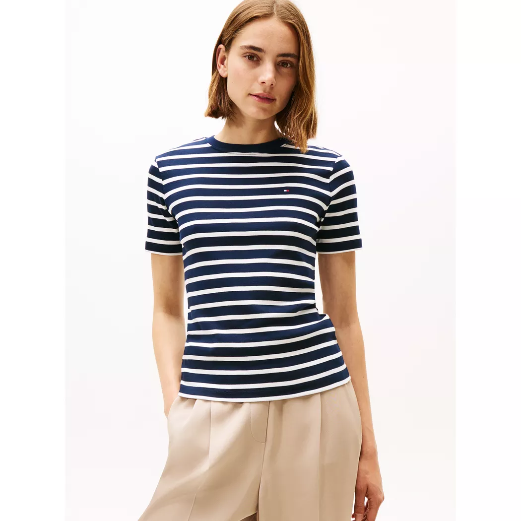 Tommy Hilfiger T-shirt à Manches Courtes 1985 Reg Mini Corp Logo Nos Desert Sky M Femme 2
