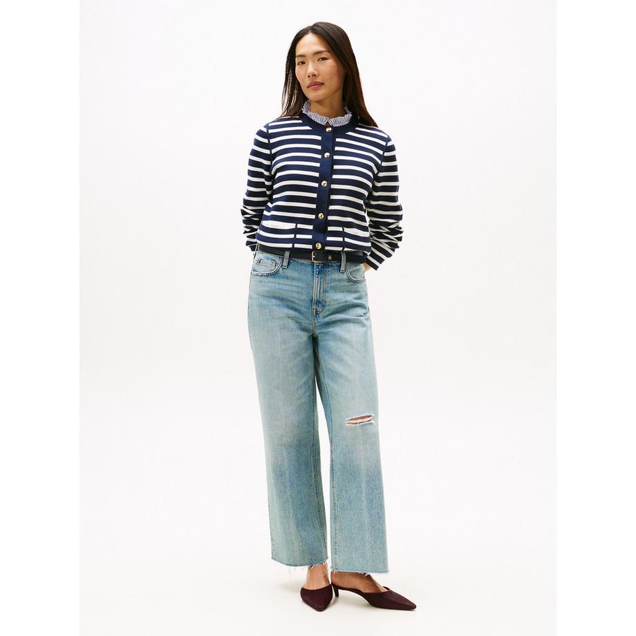 TOMMY HILFIGER Cardigan réversible rayé avec boutons dorés  