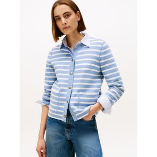 TOMMY HILFIGER Cardigan reversibile a righe con bottoni dorati  