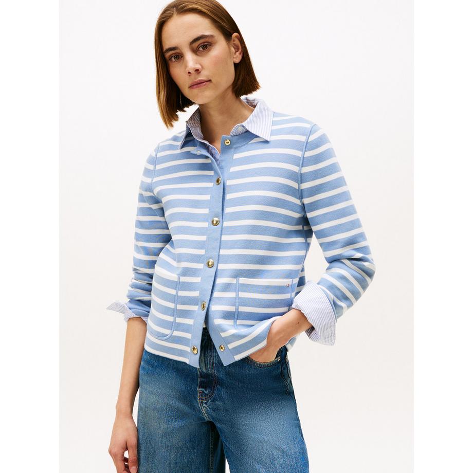 TOMMY HILFIGER Cardigan réversible rayé avec boutons dorés  