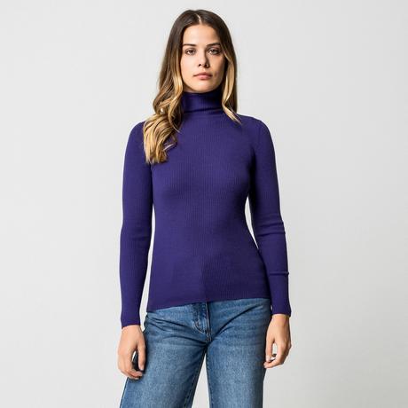 Manor Woman Gerippter Rollkragenpullover  