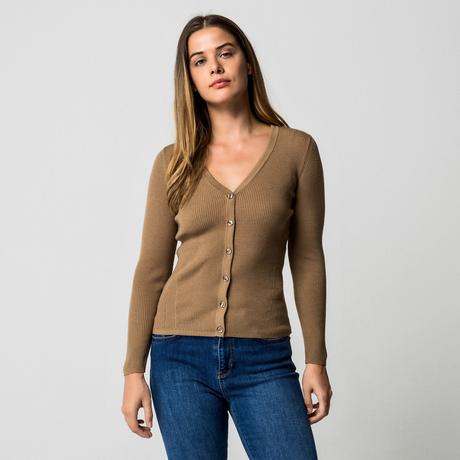Manor Woman Merinowolle Feinstrick V-Ausschnitt Cardigan  