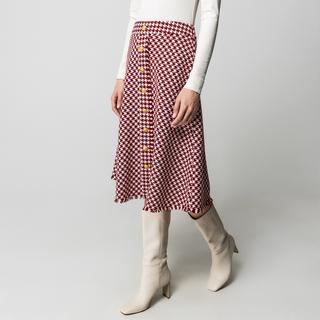 Manor Woman Jupe Midi Pied-de-poule avec Boutons  