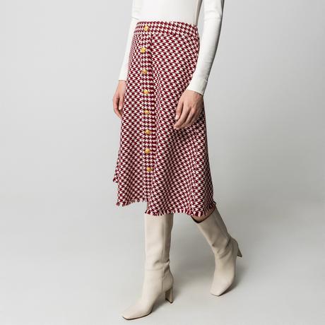 Manor Woman Jupe Midi Pied-de-poule avec Boutons  