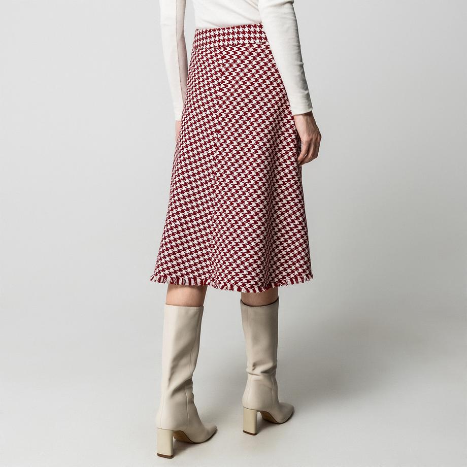 Manor Woman Hahnentritt Midirock mit Knöpfen  